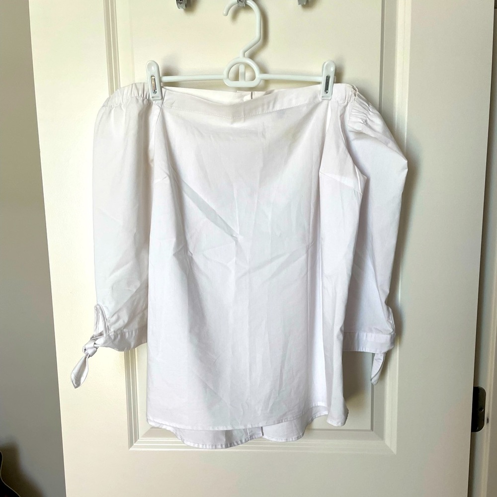 Off Shoulder Classic White Blouse